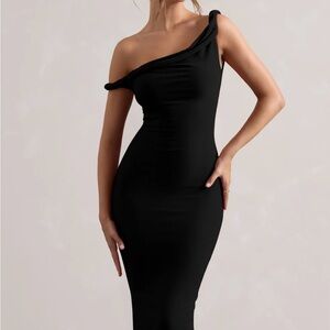 Elegant Black One-Shoulder Dress